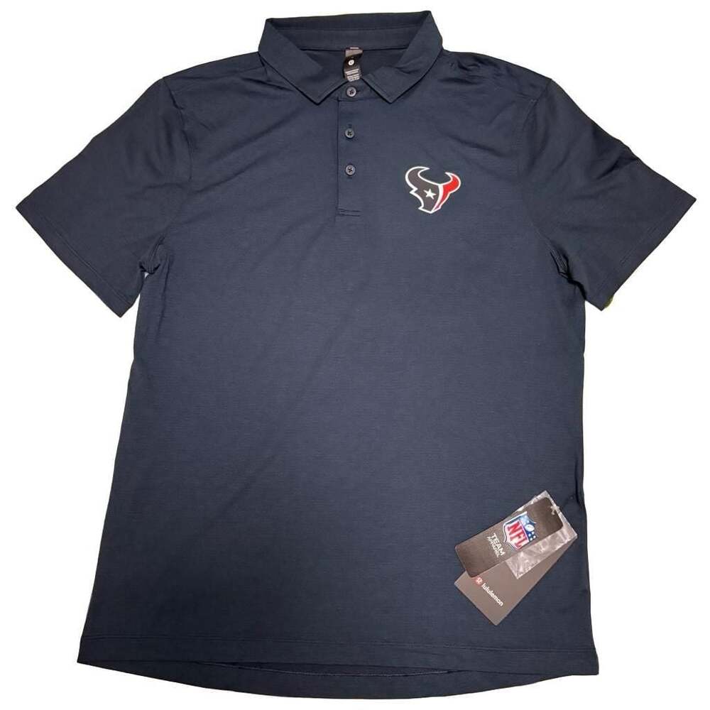 Lululemon Mens Evolution Polo Houston TexansPolo Navy NFL Size L NWT Football